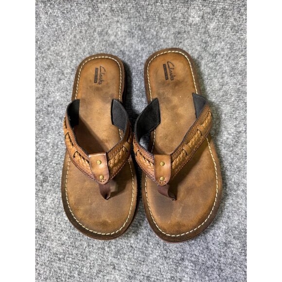 Clarks Womens Size 10 Brown Leather Flip Flops - Picture 8 of 15